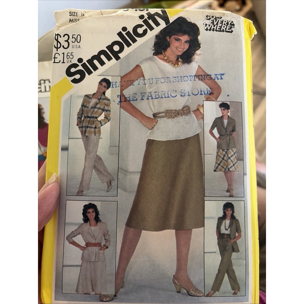 Simplicity 5481 Sewing Pattern UNCUT Miss 10 Pants Skirt Top Jacket Vintage